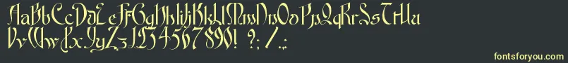 フォントFontenayFancyKk – 黒い背景に黄色の文字