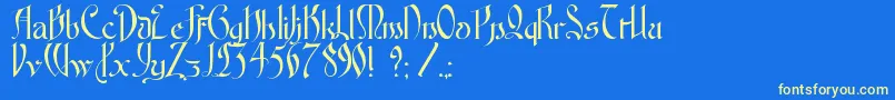 FontenayFancyKk Font – Yellow Fonts on Blue Background