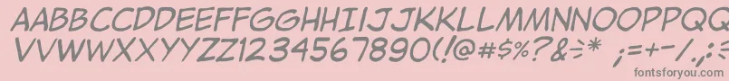 JibbajabbaItalic Font – Gray Fonts on Pink Background