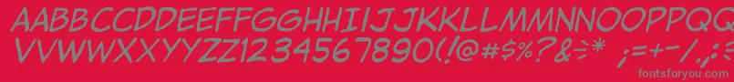 Police JibbajabbaItalic – polices grises sur fond rouge