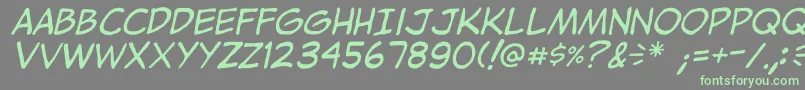 フォントJibbajabbaItalic – 灰色の背景に緑のフォント