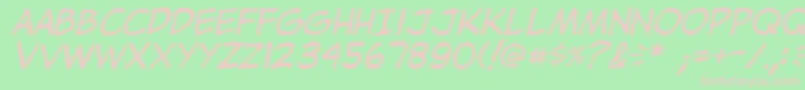 JibbajabbaItalic Font – Pink Fonts on Green Background