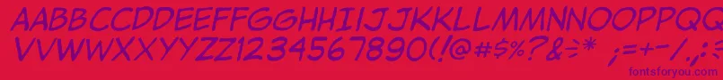 JibbajabbaItalic Font – Purple Fonts on Red Background