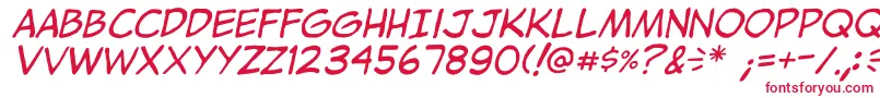 フォントJibbajabbaItalic – 赤い文字