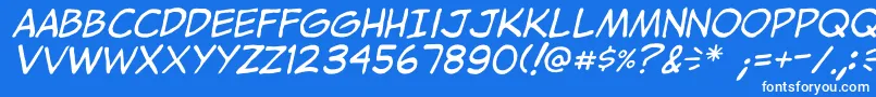 JibbajabbaItalic Font – White Fonts on Blue Background