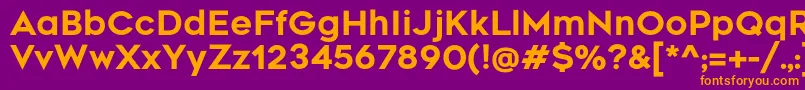 RenogareRegular-Schriftart – Orangefarbene Schriften auf violettem Hintergrund