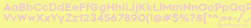 RenogareRegular Font – Pink Fonts on Yellow Background