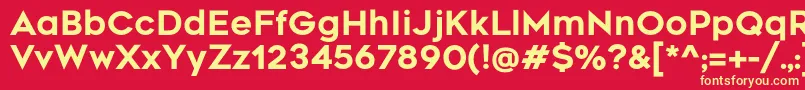 RenogareRegular Font – Yellow Fonts on Red Background