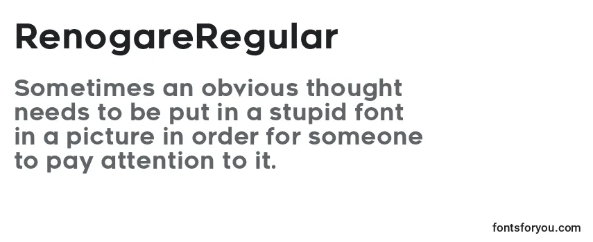 Review of the RenogareRegular Font