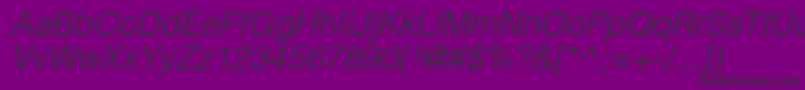 Police HelveticaltstdLightobl – polices noires sur fond violet