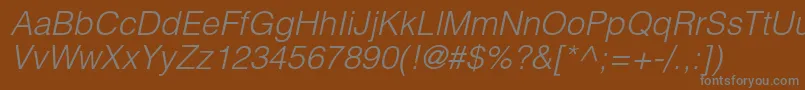 HelveticaltstdLightobl Font – Gray Fonts on Brown Background