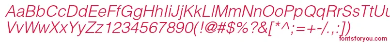 HelveticaltstdLightobl-fontti – punaiset fontit valkoisella taustalla