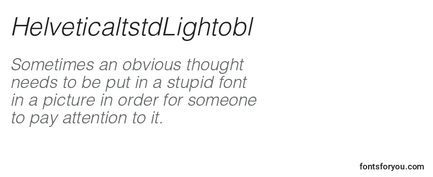 Review of the HelveticaltstdLightobl Font