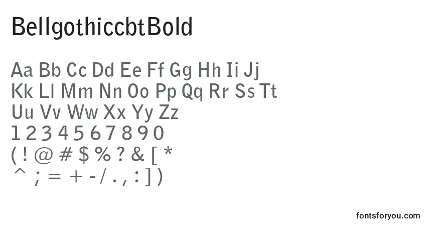 A fonte BellgothiccbtBold – alfabeto, números, caracteres especiais