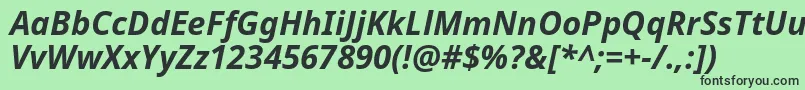 NotoSansBoldItalic Font – Black Fonts on Green Background