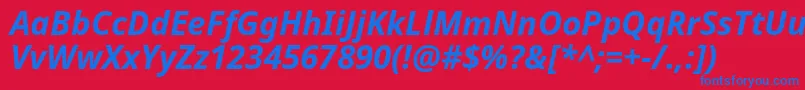 NotoSansBoldItalic Font – Blue Fonts on Red Background