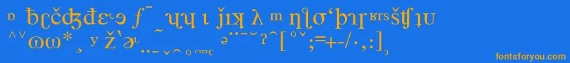 TimesPhoneticAlternate-Schriftart – Orangefarbene Schriften auf blauem Hintergrund