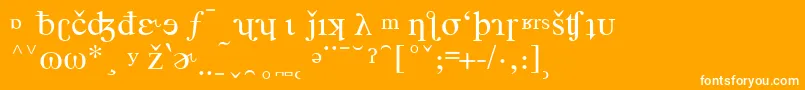 TimesPhoneticAlternate-Schriftart – Weiße Schriften auf orangefarbenem Hintergrund