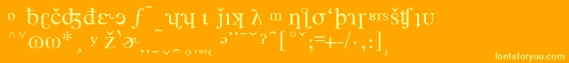 Weitere Informationen zur TimesPhoneticAlternate-Schriftart TimesPhoneticAlternate-Schriftart – Gelbe Schriften auf orangefarbenem Hintergrund