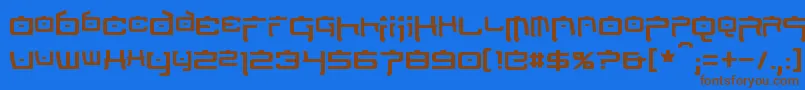 NipponTech Font – Brown Fonts on Blue Background