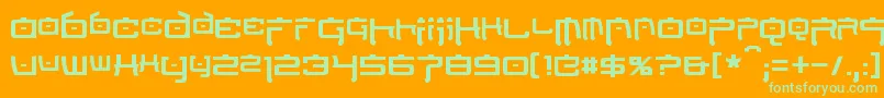 NipponTech Font – Green Fonts on Orange Background