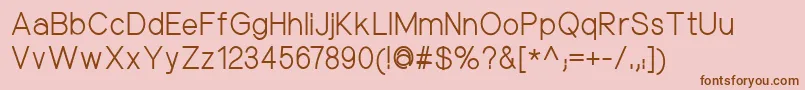 NuorderRegular-fontti – ruskeat fontit vaaleanpunaisella taustalla