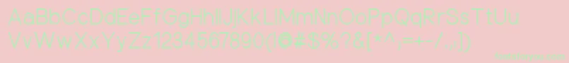 NuorderRegular-fontti – vihreät fontit vaaleanpunaisella taustalla