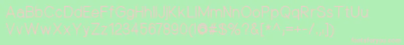 NuorderRegular-fontti – vaaleanpunaiset fontit vihreällä taustalla