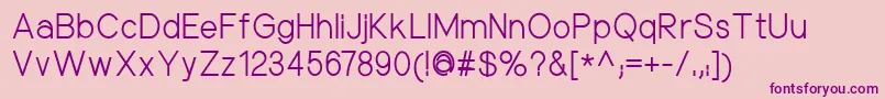 NuorderRegular-fontti – violetit fontit vaaleanpunaisella taustalla