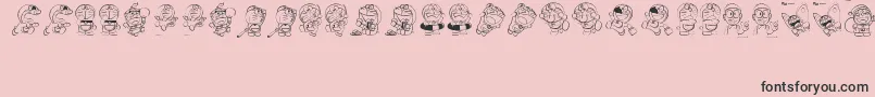 DoraemonSlalala Font – Black Fonts on Pink Background