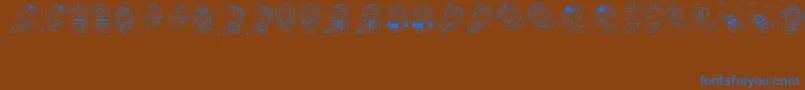 DoraemonSlalala Font – Blue Fonts on Brown Background