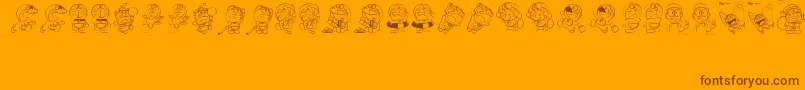 DoraemonSlalala Font – Brown Fonts on Orange Background