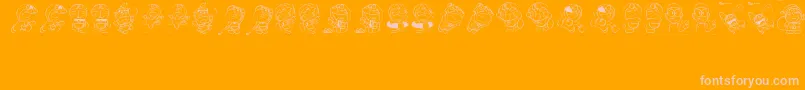 DoraemonSlalala Font – Pink Fonts on Orange Background