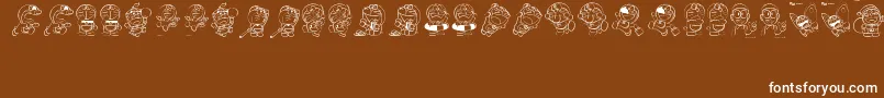 DoraemonSlalala Font – White Fonts on Brown Background