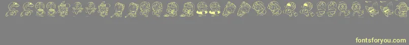 DoraemonSlalala Font – Yellow Fonts on Gray Background