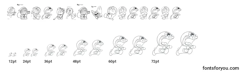 Tamanhos de fonte DoraemonSlalala