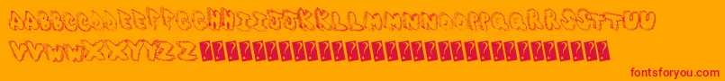 Zapcontrol-Schriftart – Rote Schriften auf orangefarbenem Hintergrund