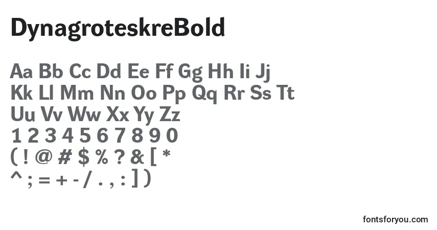 Schriftart DynagroteskreBold – Alphabet, Zahlen, spezielle Symbole
