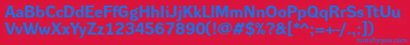 フォントDynagroteskreBold – 赤い背景に青い文字