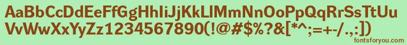 DynagroteskreBold Font – Brown Fonts on Green Background