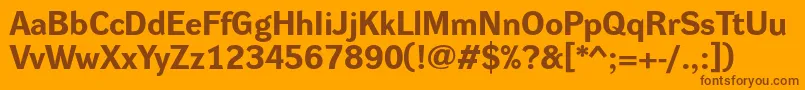DynagroteskreBold-Schriftart – Braune Schriften auf orangefarbenem Hintergrund