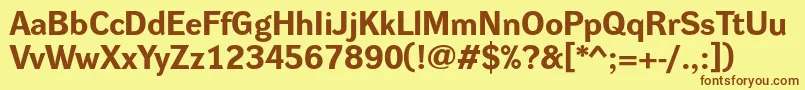 DynagroteskreBold Font – Brown Fonts on Yellow Background