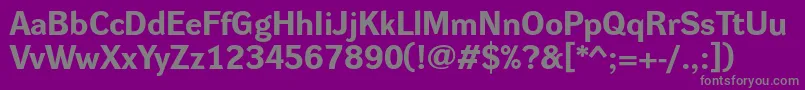 Weitere Informationen zur DynagroteskreBold-Schriftart DynagroteskreBold-Schriftart – Graue Schriften auf violettem Hintergrund