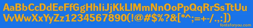 DynagroteskreBold Font – Orange Fonts on Blue Background