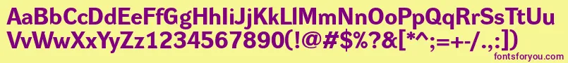 DynagroteskreBold Font – Purple Fonts on Yellow Background