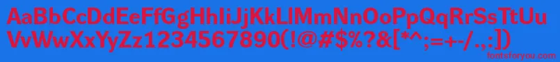 DynagroteskreBold Font – Red Fonts on Blue Background