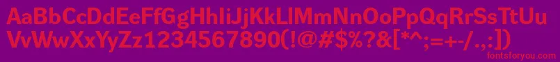 DynagroteskreBold-Schriftart – Rote Schriften auf violettem Hintergrund