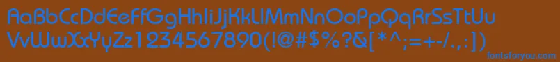 BiminiNormal Font – Blue Fonts on Brown Background