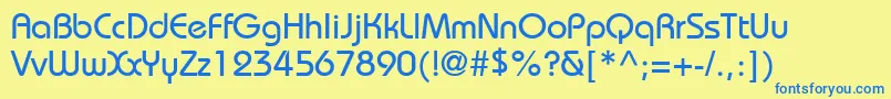BiminiNormal Font – Blue Fonts on Yellow Background