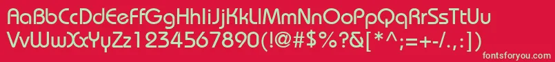 BiminiNormal Font – Green Fonts on Red Background